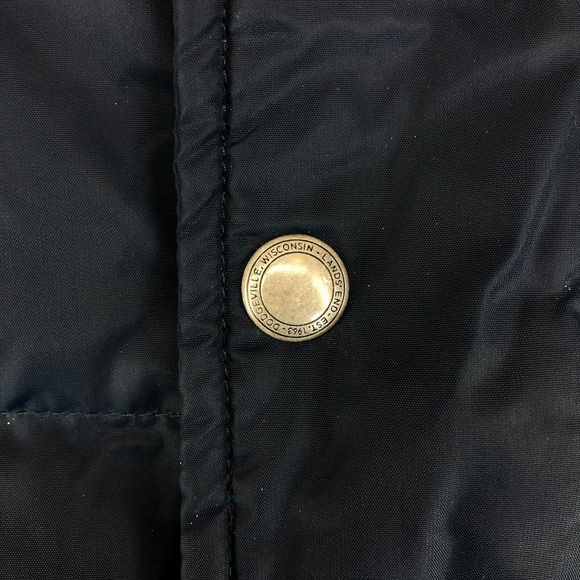 Lands End Goose Down Feather Puffer Blue Vest Snap Front Mens XXL Gilet Heritage - Picture 4 of 11